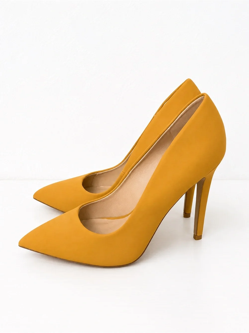 Elegant Mustard Yellow Pointed-Toe Stiletto Heels for Women